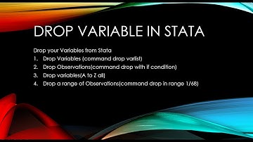 Drop in Stata