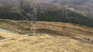 Mountain bike race at Zermatt, neat the Matterhorn