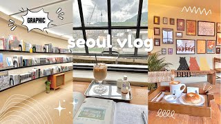 🇰🇷 seoul vlog | hannam-dong café hopping, bagels & churros, comics reading room, namsan tower views