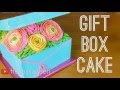 Floral buttercream gift box cake pt 2 - floating lid, flower arrangement & piping tassels