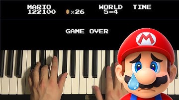 How To Play - Super Mario Bros. - GAME OVER (PIANO TUTORIAL LESSON)