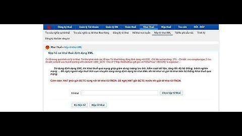Lỗi tệp tờ khai không đúng định dạng xml năm 2024