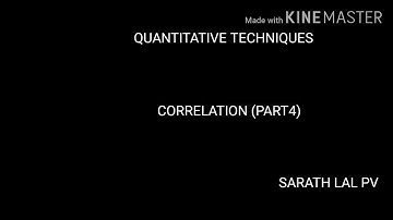 Quantitative Techniques Correlation Part 4