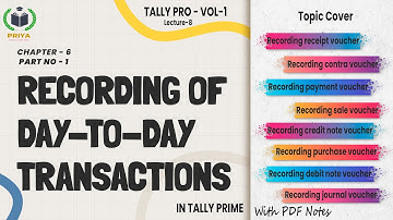 Recording Day to day transaction in Tally Prime | How to manage Day to day transaction | Part-01