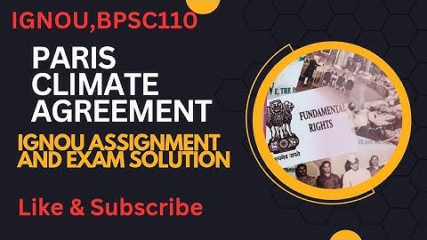 #Short note on Paris Climate Agreement #ignou #BPSC110 #Political Science #The convenient solution