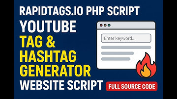 🚀 Rapidtags.io PHP Script | YouTube Tag & Hashtag Generator Website Script 🔥 Full Source Code