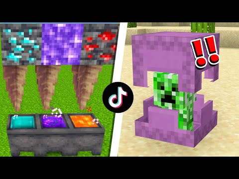 تجربة اغرب خدع التيك توك في ماين كرافت الكريبر السري
