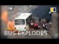 Bus explodes minutes after passengers escape