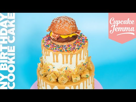 Burger or Cake?!... The Birthday NY Cookie Cake is here   Cupcake Jemma