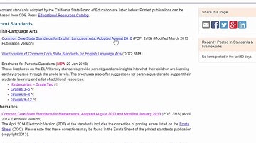 Accessing Content Standards on the CDE