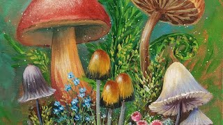 🍄 Paint Trendy Mushrooms with Me!