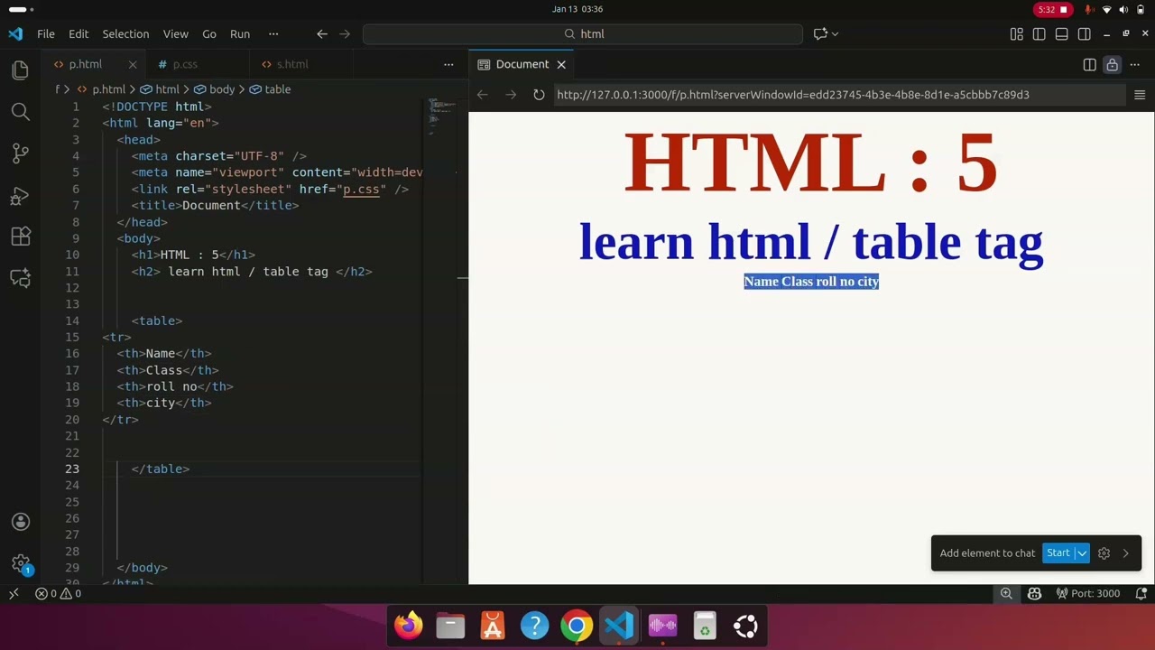 HTML Table Tag Explained | Rows & Columns | No Degree