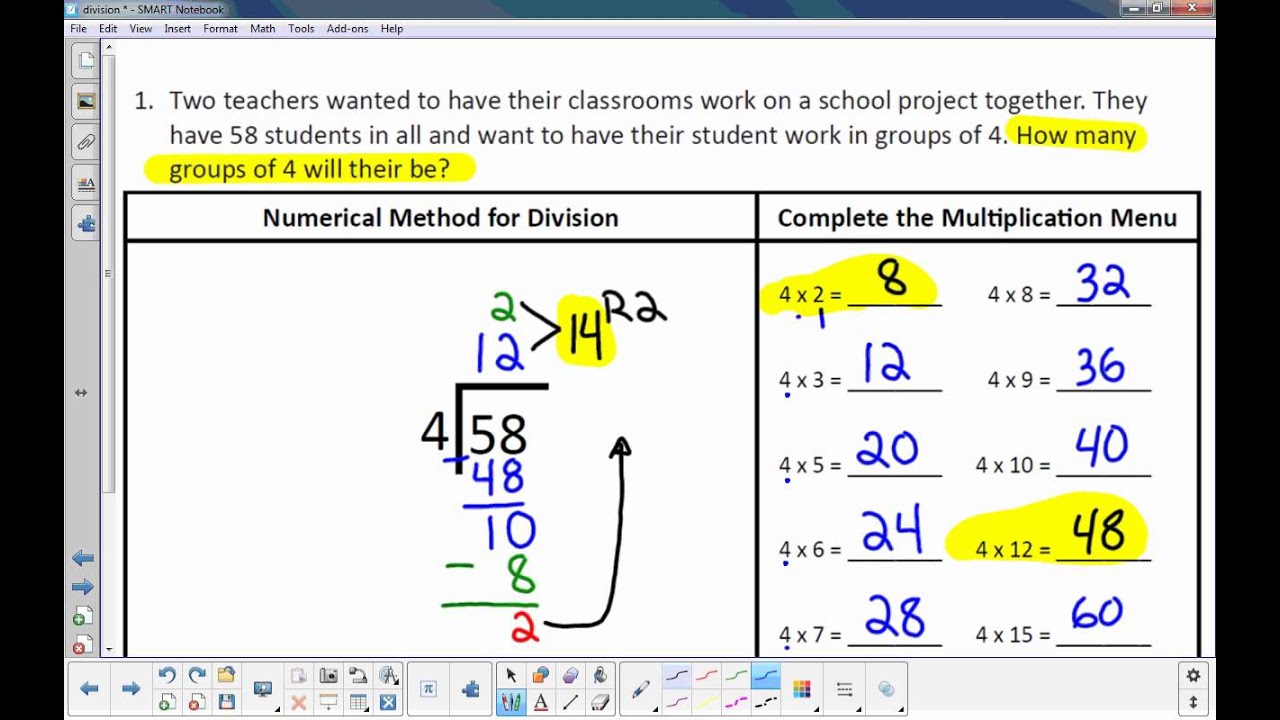 division problem solving with solution