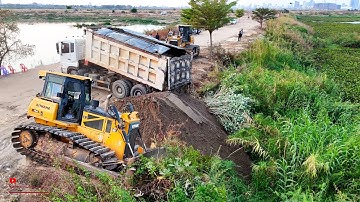 Exquisite A Starting Project! Land Large Size Slope Deep Soil Was Deleting With Dump20T&Dozer Erase!