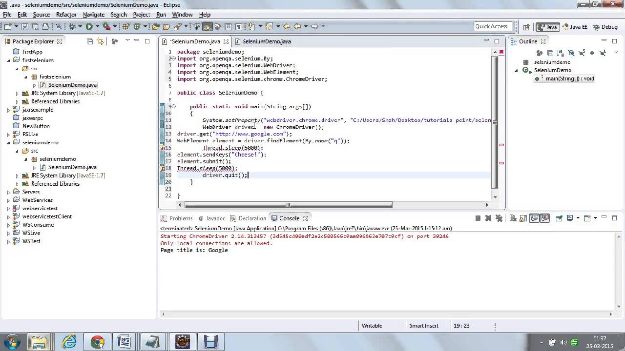 Introduction to Java Selenium webdriver using Chrome with an example ...