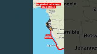 Bangladesh to Lebanon Sea Distance #seatrip #map #ocean #atlantic #travel #atlanticocean