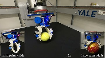 A Variable Palm-width Robot Hand Capable of Grasping a Wide Array of Object Geometries