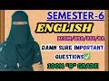 6th Sem ENGLISH damn sure important questions | degree sem-6 english questions to score "O" grade💯✅