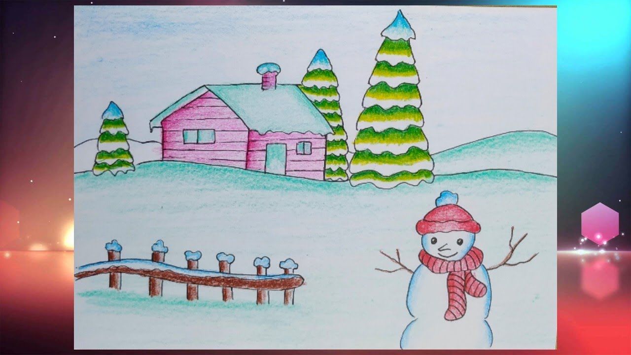 Cùng Xem: Cách vẽ TRANH PHONG CẢNH MÙA ĐÔNG đơn giản | how to draw winter  scenery with oil pastel | Tóm tắt các thông tin về ve tranh de tai phong