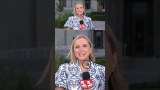 A cicada was “chilling out” on the collar of reporter Mercedes Mackay’s dress. #news #cicada