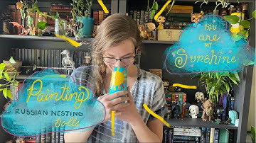 Painting Russian Dolls for baby’s first birthday! You are my sunshine themed ☀️ 🌈 🌙 ☁️