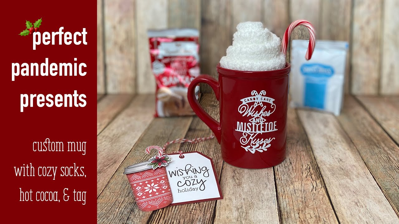 Custom Mug with Cozy Socks and Hot Cocoa + Tag  Perfect Pandemic Presents  DIY Gift Idea 