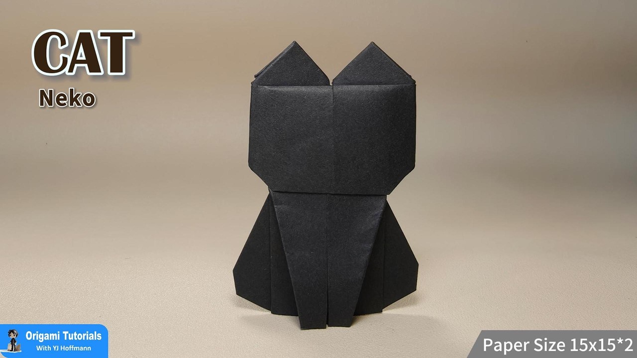 How To Make A Cat Easy Origami Step by Step For Beginner ネコの折り方 折り紙猫 動物折り紙