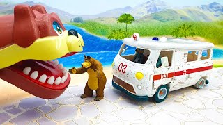 Видео для детей с игрушками Щенячий Патруль Маша и Медведь - Злодейские гонки. Мультики про машинки.