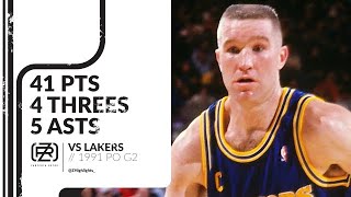 Chris Mullin 41 pts 4 threes 5 asts vs Lakers 1991 PO G2