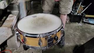DW Drum Workshop USA 14x5 10-lug Maple Shell Snare Drum demo