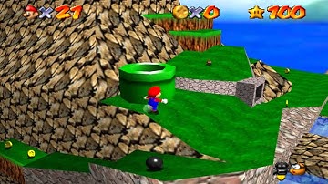 Super Mario 64 Walkthrough - Course 13 - Tiny Huge Island