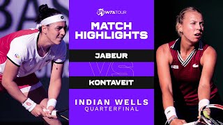 Ons Jabeur vs. Anett Kontaveit | 2021 Indian Wells Quarterfinal | WTA Match Highlights