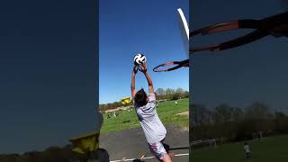 Kid dream comes true by dunking