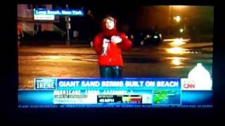 Full CNN Hurricane Irene reportage semi-nude guys walking by VERY FUNNY!!! News