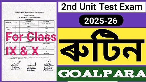 program for 2nd unit test 2025 class 10|2nd unit test rutine 2025 class 9|routine for unit test 2025