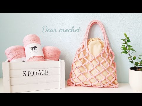 [코바늘 가방] 코바늘 네트백 :상세한 설명,사이즈조절 팁(crochet net bag)