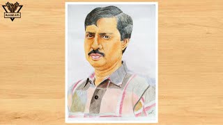 Drawing of my Father with Colour pencil | Portrait drawing