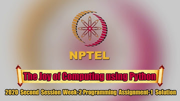 NPTEL The Joy of Computing Using Python Week-2 Programming Assignment-1 Solution