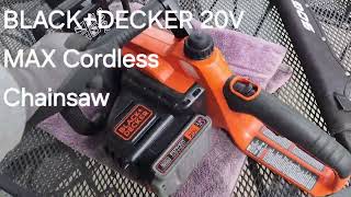 Using BLACK+DECKER 20V MAX Cordless Chainsaw