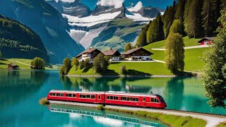 🇨🇭 SWITZERLAND, Grindelwald, Lauterbrunnen, Wengen,4K, Relaxing Tour With Beautiful - Amazing Nature