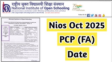 Nios PCP FA For October 2025 | Task Is Helping (NIOS) #nios #fa #sa #pcp #classes