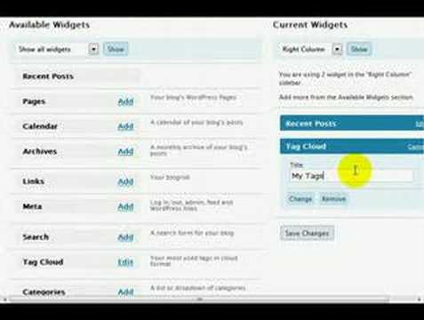 Add Tags to Your Site Using Sidebar Widgets