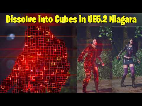 Dissolve into Cubes in UE5.2 Niagara  👉 Trailer