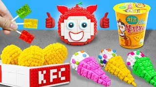 LEGO WEIRD PRISON FOOD: Fried Chicken Thighs, Ice Cream, Sweets...| Lego Stopmotion Cooking & ASMR