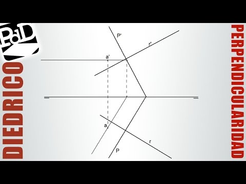 Plano perpendicular a una recta conteniendo un punto (Diédrico).