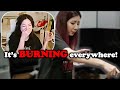 Fuslie LOSES it reacting to herself burning Edison&#39;s favorite spatula in the past
