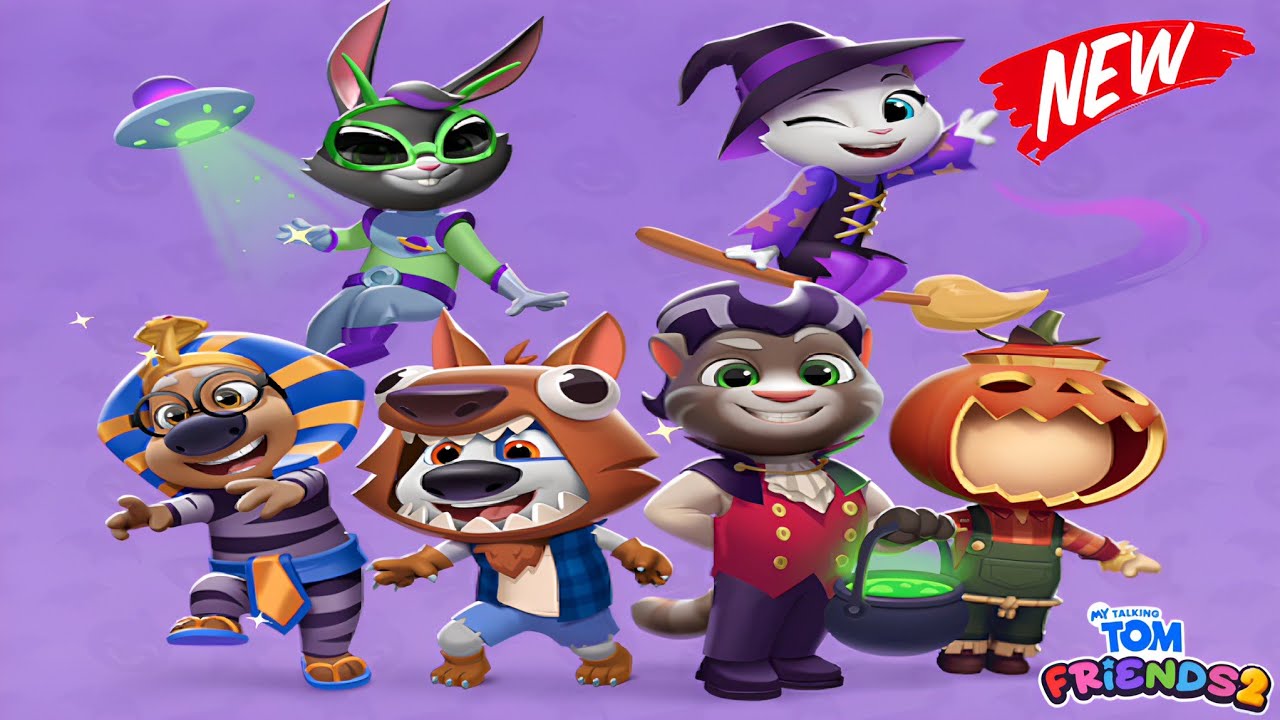 Halloween in My Talking Tom Friends 2 New outfits unlocked new Mini-games Gameplay Android ios