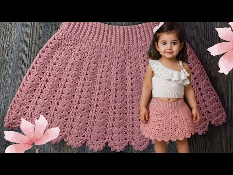 تنورة كروشيه سهلة خطوة بخطوة لجميع المقاسات الجزء الثاني Easy Crochet Skirt For All Sizes