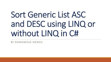How to sort generic list ASC and DESC using LINQ or without LINQ in C#