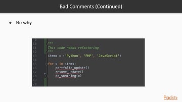 Python Clean Coding : Comments VS Code | packtpub.com